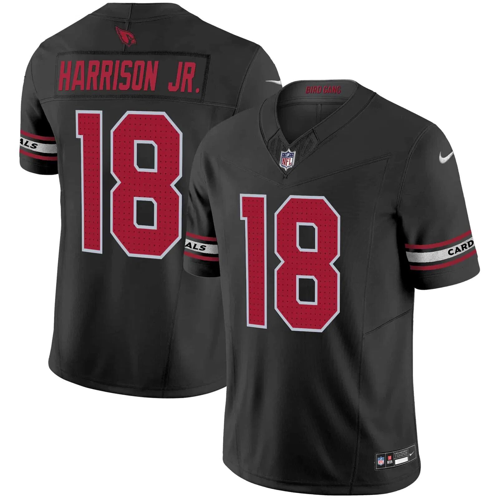 Men Arizona Cardinals #18 Harrison jr Black Nike 2024 Vapor Limited NFL Jersey style 1